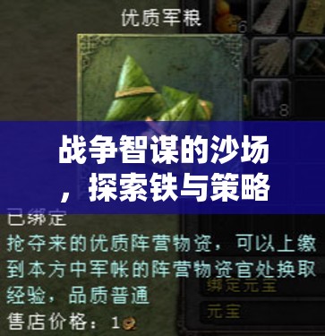 鐵與策略的沙場(chǎng)，戰(zhàn)爭(zhēng)智謀的無(wú)限魅力探索