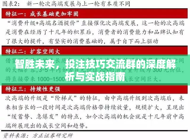 智勝未來，投注技巧交流群的深度解析與實(shí)戰(zhàn)指南
