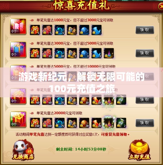 解鎖游戲新紀(jì)元，100元充值開啟無限可能之旅
