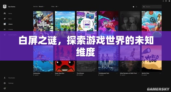 白屏之謎，解鎖游戲世界的未知維度