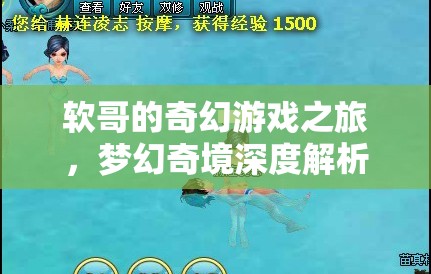 軟哥的奇幻游戲之旅，深度解析夢幻奇境的奧秘