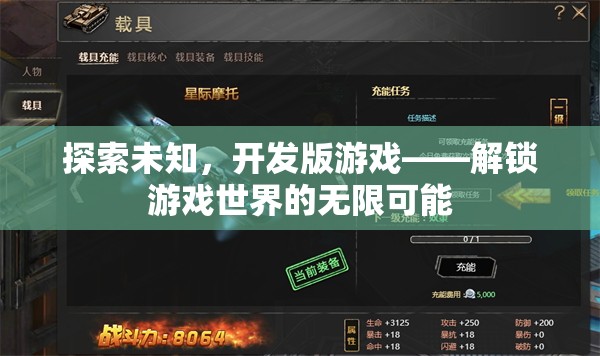 探索未知，開發(fā)版游戲解鎖游戲世界的無限可能