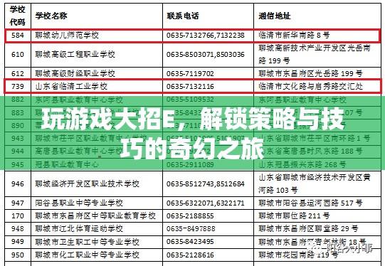 解鎖策略與技巧的奇幻之旅，游戲E大招全解析