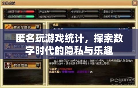 數(shù)字時(shí)代下的隱私與樂趣，匿名玩游戲的統(tǒng)計(jì)探索