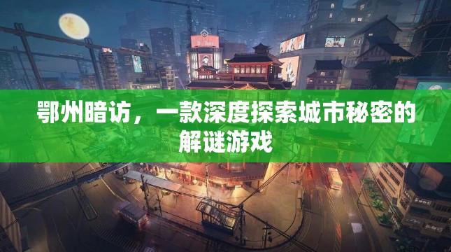 鄂州暗訪，解鎖城市隱秘角落的解謎游戲