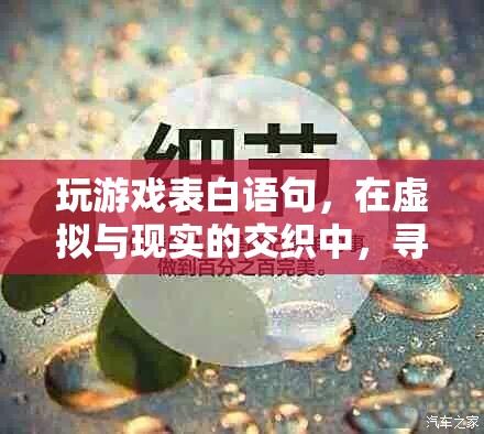 虛擬與現(xiàn)實(shí)的交織，游戲表白語(yǔ)句中的愛