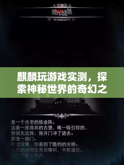 麒麟玩游戲?qū)崪y，探索神秘世界的奇幻之旅