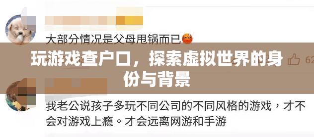 探索虛擬世界，玩游戲查戶口，揭示身份與背景