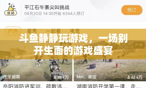 斗魚靜靜玩游戲，打造精彩紛呈的游戲盛宴