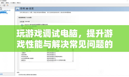 游戲電腦調(diào)試與優(yōu)化，提升性能與解決常見問題的全面指南