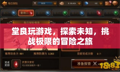 堂良的冒險(xiǎn)之旅，探索未知，挑戰(zhàn)極限