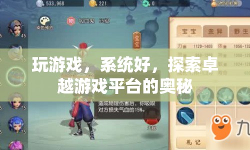 探索卓越游戲平臺(tái)的奧秘，系統(tǒng)優(yōu)化與游戲體驗(yàn)