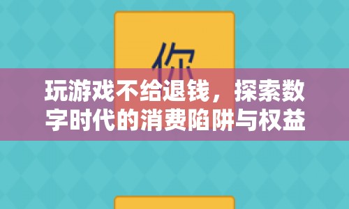 數(shù)字時(shí)代消費(fèi)陷阱，玩游戲不給退錢，如何保護(hù)消費(fèi)者權(quán)益？