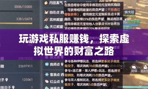 探索虛擬財富，私服游戲賺錢攻略