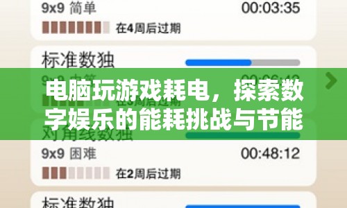 數(shù)字娛樂的能耗挑戰(zhàn)，電腦游戲耗電與節(jié)能策略探索