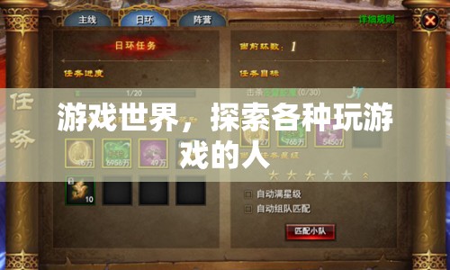 游戲世界，探索玩家們的無限可能