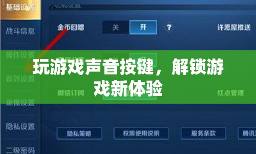 解鎖游戲新體驗(yàn)，掌握聲音按鍵，玩轉(zhuǎn)游戲世界