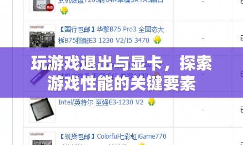 游戲退出與顯卡，探索游戲性能的關(guān)鍵要素