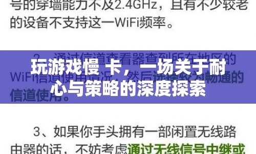 一場關(guān)于耐心與策略的深度探索，破解游戲卡頓的秘訣