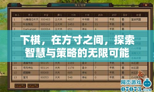方寸之間，探索智慧與策略的無(wú)限可能，下棋的魅力