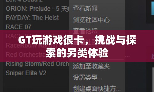 GT玩游戲卡頓，挑戰(zhàn)與探索的另類體驗(yàn)