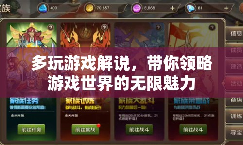 多玩游戲解說，探索游戲世界的魅力