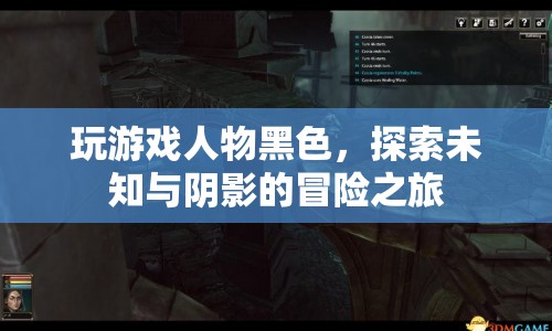 探索未知與陰影，黑色游戲人物的冒險之旅