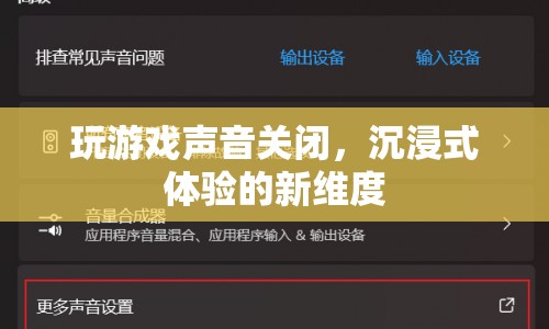 沉浸式體驗新維度，玩游戲聲音關(guān)閉  第1張