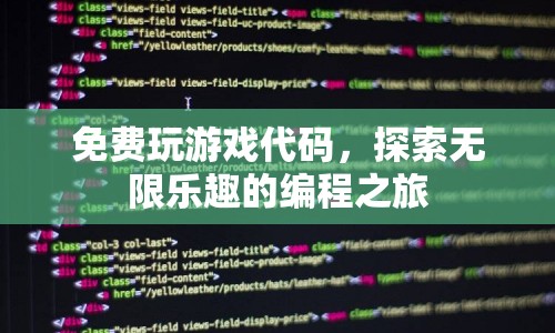探索無限樂趣的編程之旅，免費(fèi)游戲代碼