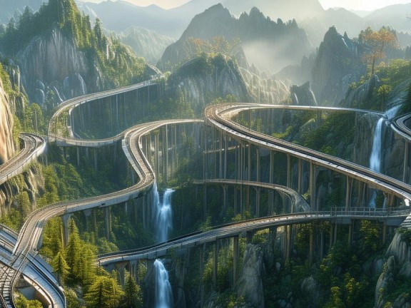 鐵軌跨山，探索與建設(shè)的奇妙之旅在我的世界中展開
