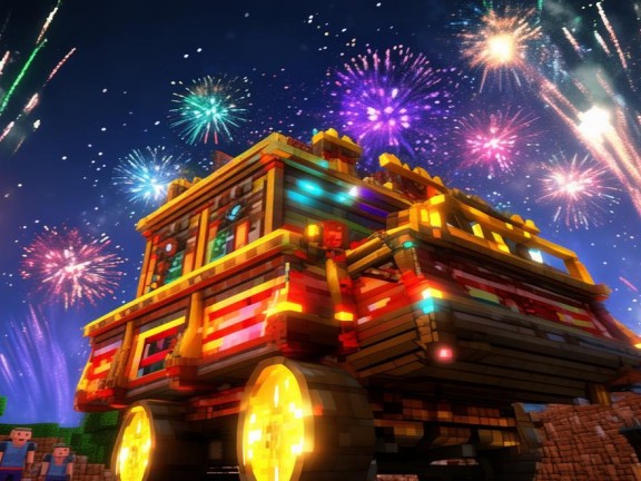 我的世界礦車(chē)煙花發(fā)射器，創(chuàng)意與樂(lè)趣的無(wú)限延伸