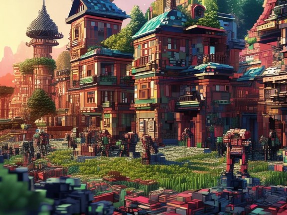 像素世界中的防御戰(zhàn)，在我的世界中構(gòu)建房屋，抵御僵尸侵襲