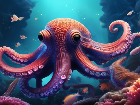 探索神秘海洋，巨型章魚引領(lǐng)的奇妙之旅
