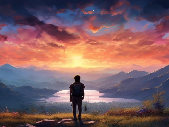 探索與夢想的黃昏之旅，我的世界夕陽西下