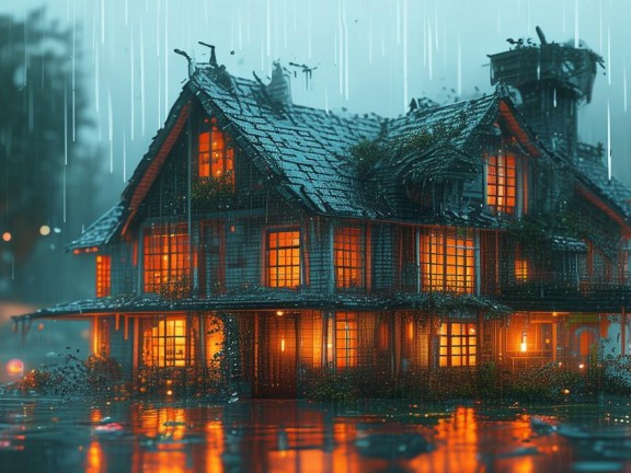 虛擬與現(xiàn)實(shí)交織的冒險(xiǎn)，我的世界房子下雨漏雨