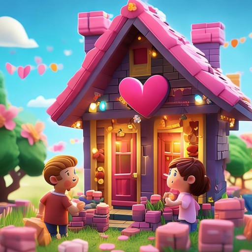 情侶共筑愛的小屋，建造游戲中的甜蜜合作