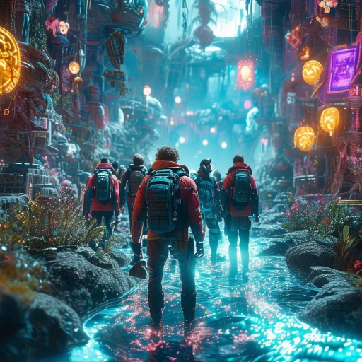 探索虛擬世界的奇妙之旅，游戲組隊文字圖片