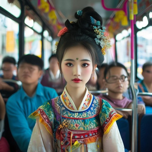 漢服女孩公交驚艷亮相，她的顏值為何如此出眾？你見過嗎？