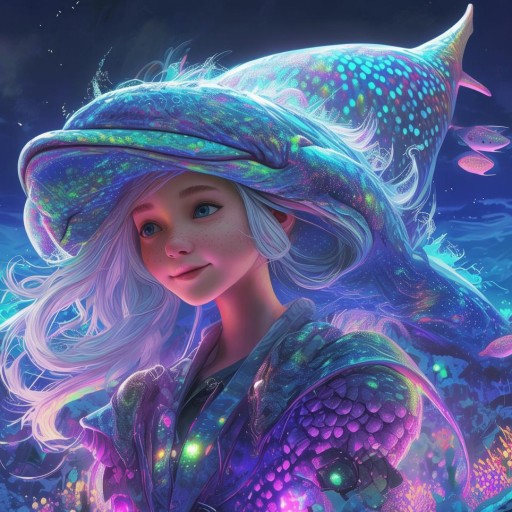少女與鯨魚(yú)的夢(mèng)幻海洋冒險(xiǎn)，虛擬游戲之旅