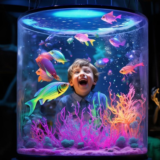 虛擬養(yǎng)魚，圖片中的歡笑與魚兒的奇幻冒險