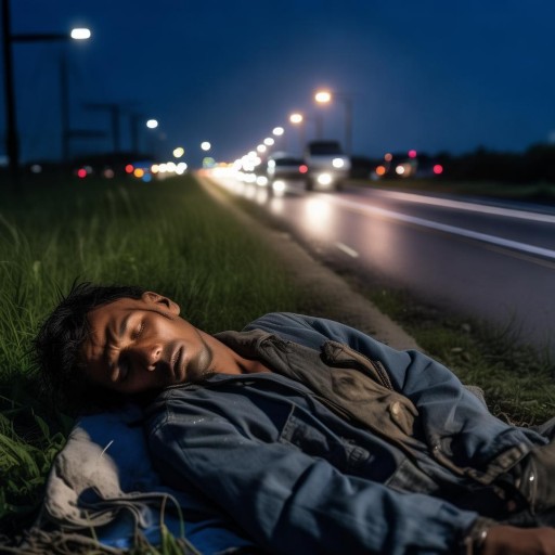 民工深夜路邊睡覺被車碾壓，安全意識何在？誰來守護(hù)他們的夜晚？